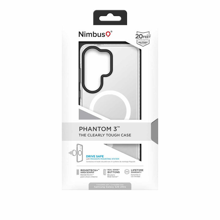 Nimbus9 | Phantom 3 Case w/Magnets for Samsung Galaxy S26 Ultra - White | N9P3MSSAMGS26UCL