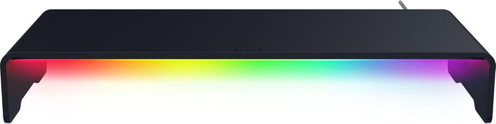 Razer | Monitor Stand Chroma: 4 Port Hub USB A 3.2, USB C 3.2, HDMI 2.0 Ergonomic Height - Black | RC21-02320100-R3U1