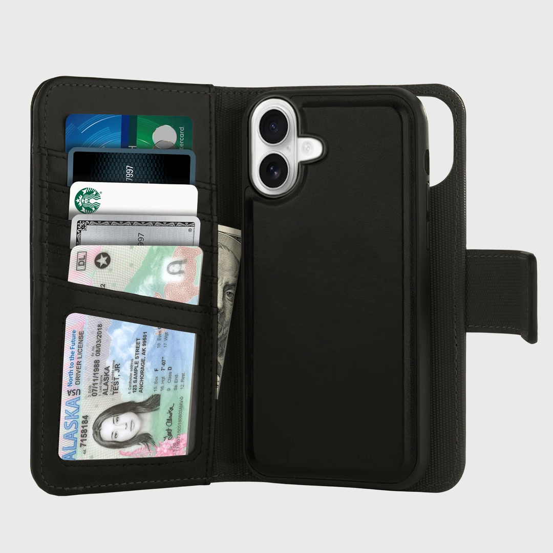 Caseco | 5th Ave Wallet with MagSafe iPhone 17 Case - Black | C31E5-01