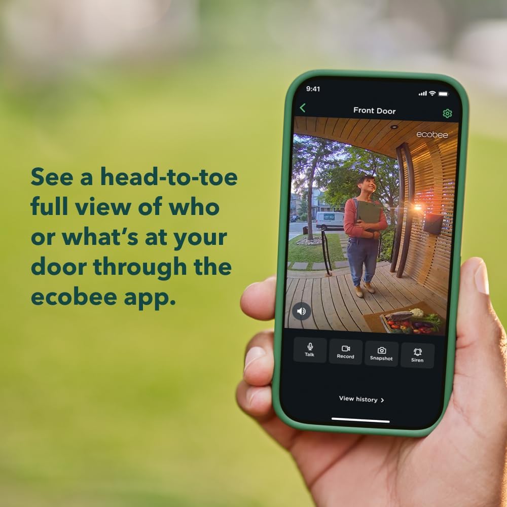 Ecobee | Smart Doorbell Camera Wired Video Doorbell - Black | EB-CAMSDB-01