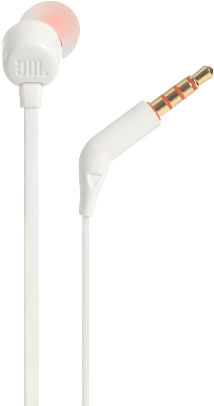 JBL | T Series T110 In Ear Wired Headphones - White | JBLT110WHTAME