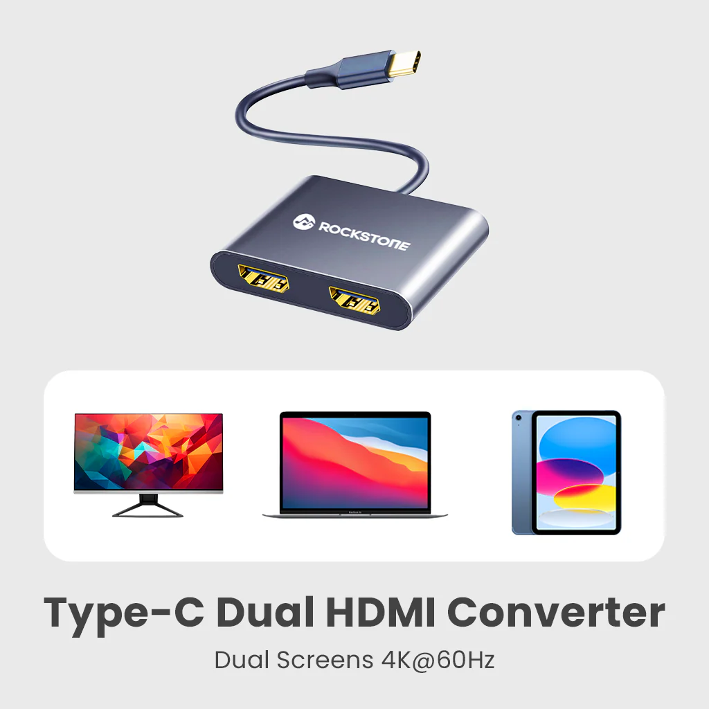Rockstone | Type -C to Dual HDMI Converter | R1320-05