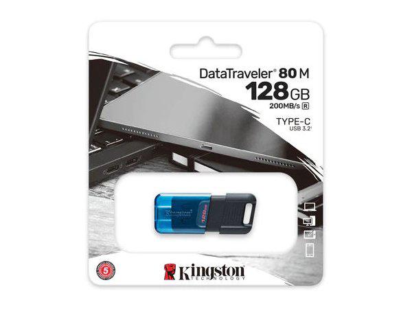 Kingston | DataTraveler DT80M 128GB USB-C 3.2 Gen 1 Up to 200MB/s  | DT80M/128GBCR