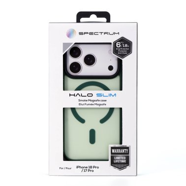 SPECTRUM | Halo Slim MagSafe Case iPhone 18 Pro/17 Pro - Green Smoke | 18PROGREEN