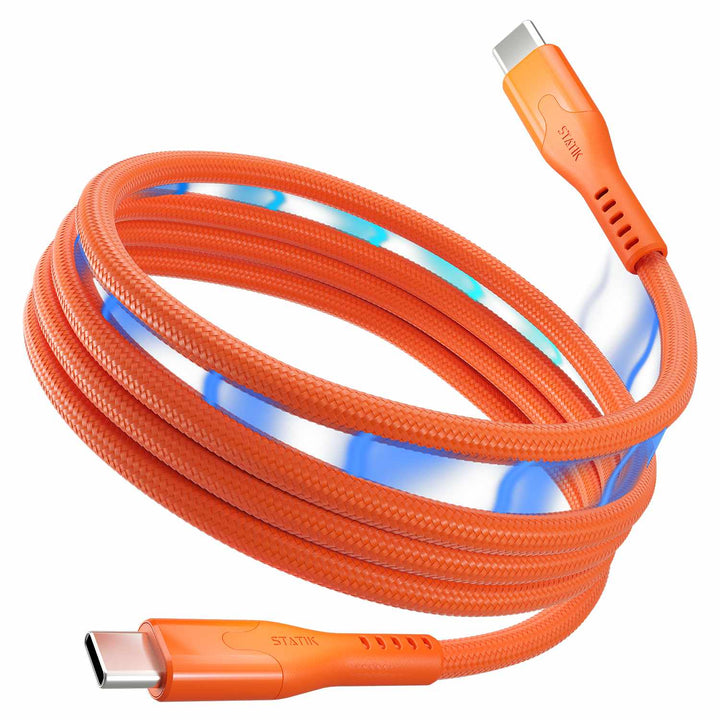 Statik | MagStack Pro Charge/Sync Magnetic Cable USB-C to USB-C 3.3ft 100W - Orange | PUP05503FTCCORGCA