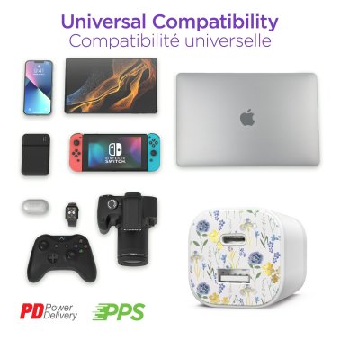 HyperGear | Charging Kit with Travel Pouch USB-C PD 30W - Floral | 16235