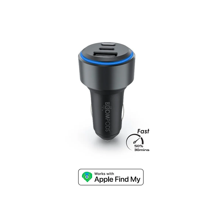 Boompods | Boomtag Car Charger Works with iOS - Black | BP-TBCARX