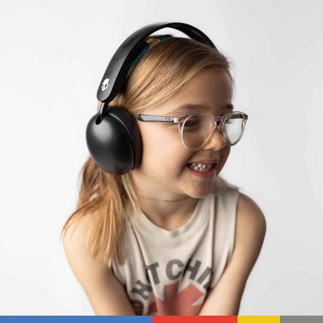Skullcandy | Grom Wireless Over-Ear Sound Isolating Bluetooth Kids Headphones - Black Verdigris