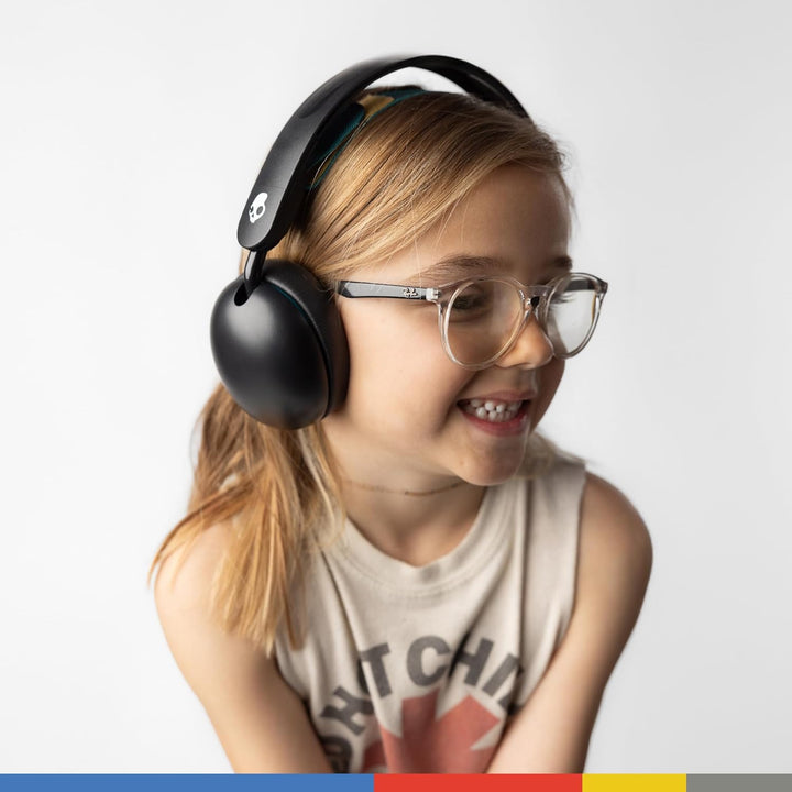 Skullcandy | Grom Wireless Over-Ear Sound Isolating Bluetooth Kids Headphones - Black Verdigris
