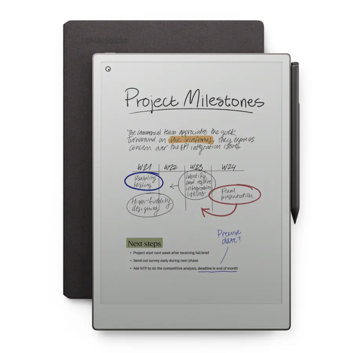 reMarkable | Paper Pro 11.8" Paper Tablet with Marker Plus and Book Folio in Mosaic Weave - Basalt | RM83C-1001NW