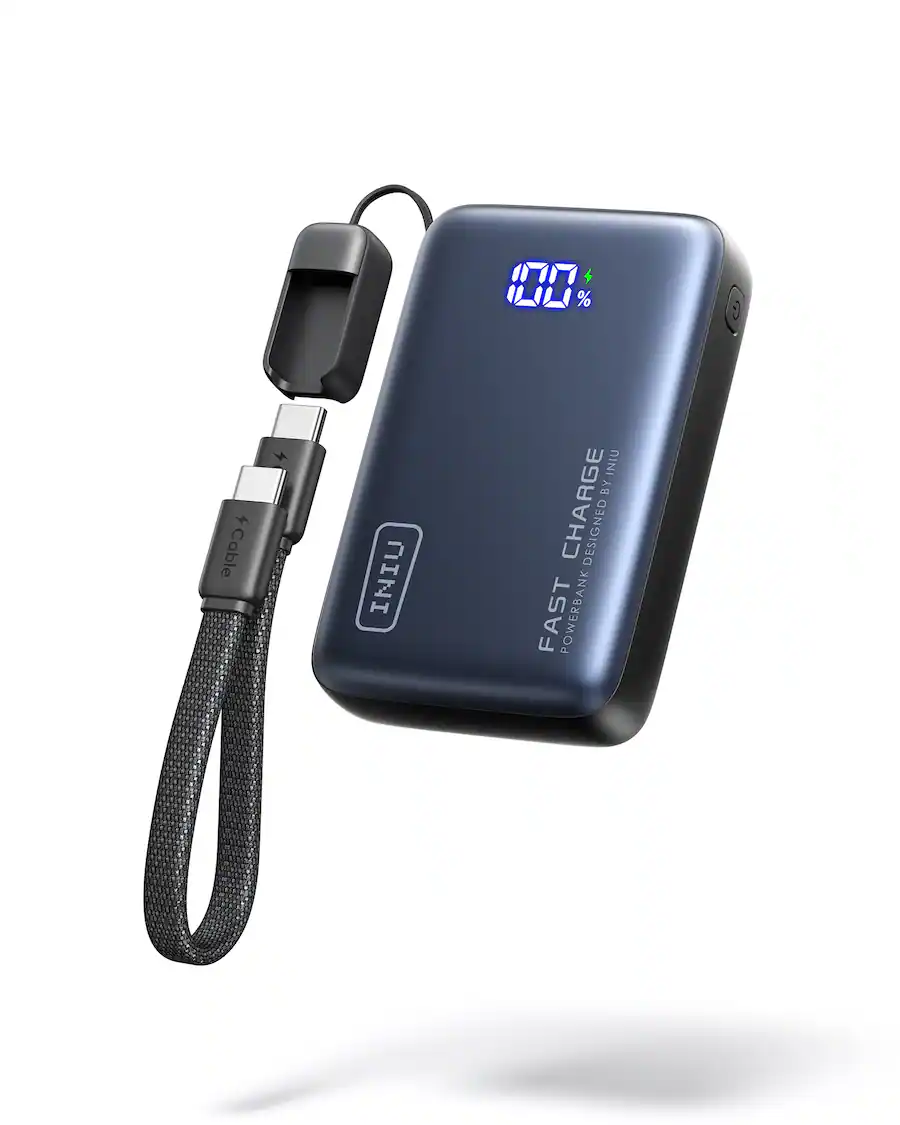 INIU | Pocket Pro Power Bank with LED Display (10,000mAh) - Black | PPT01