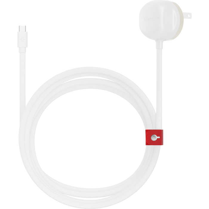 Twelve South | Power Cord Wall Adapter with Built-In Cable 10FT- White/Dune | TS-2549