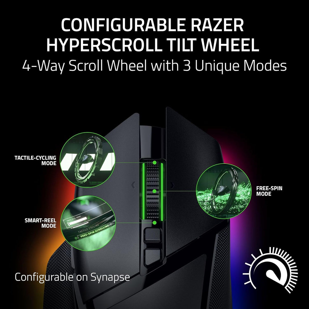 Razer Renewed | Basilisk V3 35K Wired Ergonomic Gaming Mouse HyperScroll Tilt Wheel - Black | 60 DAYS WARRANTY | RZ01-05230100-R3UR