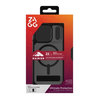 ZAGG | Graphene Rainier Snap Kickstand  iPhone 17 Pro Case - Smoke Black | 702319174