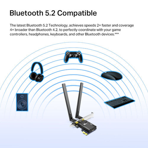 TP-Link | Archer TX55E AX3000 Wi-Fi 6 & Bluetooth 5.2 PCIe Adapter | ARCHER TX55E
