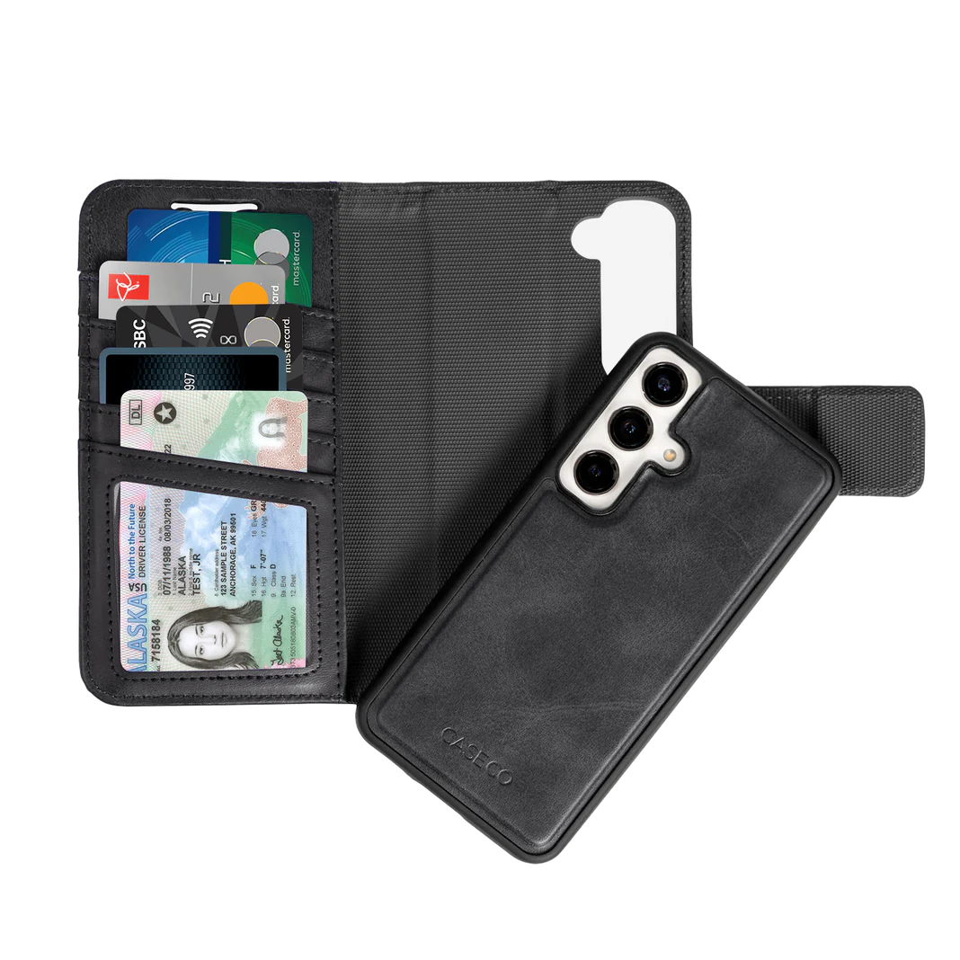 Caseco | 5th Ave Wallet Folio Case (5 Card Slot) - Samsung Galaxy S24 - Black | C31C1-01