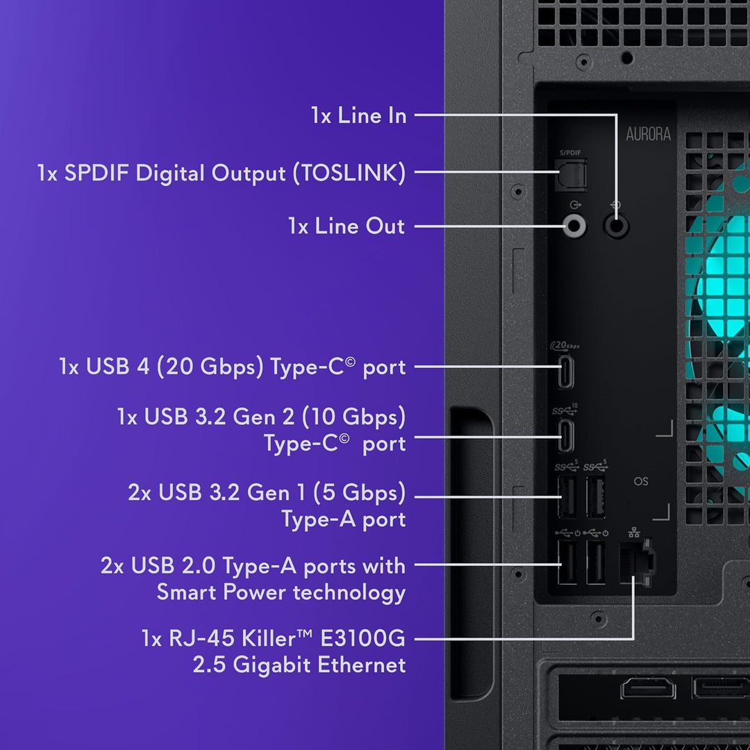 Alienware | Aurora Gaming Desktop Ultra 7 265F 32GB DDR5 1TB 5070 12GB GDDR7 1000W W11 Home 1YR Onsite |