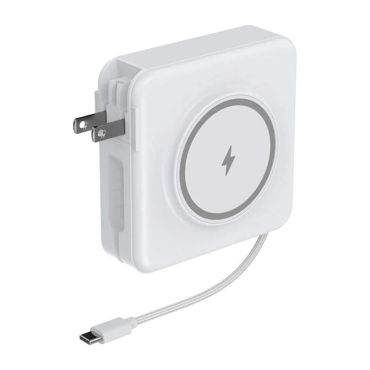 AXS | 4-in-1 Travel Powerbank with Qi2 Wireless Charger - White | AXS4IN1PB