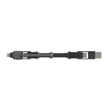 Rolling Square | inCharge XS-240W 4in1 Ultra Fast Charging Keyring Cable - Grey | XS01R