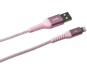 LOGiiX | Vibrance Braid USB-A to Lightning 4ft /1.2m - Blush | LGX-13829