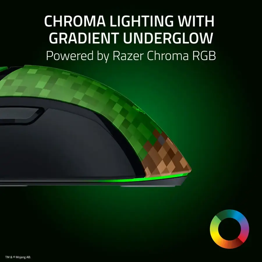 Razer | Cobra Lightweight Optical Gaming Mouse with Chroma RGB Lighting Wired - Minecraft Edition | RZ01-04650200-R3M1