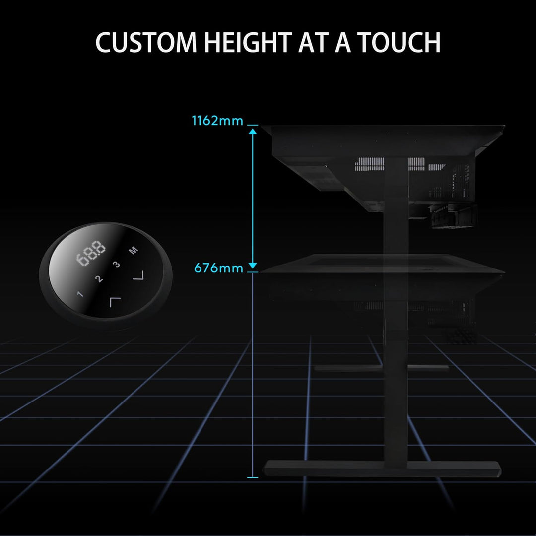 Lian Li | DK-07 Motorized Standing Desk Versatile Motorized Desk & Cable Management - Black | DK07X