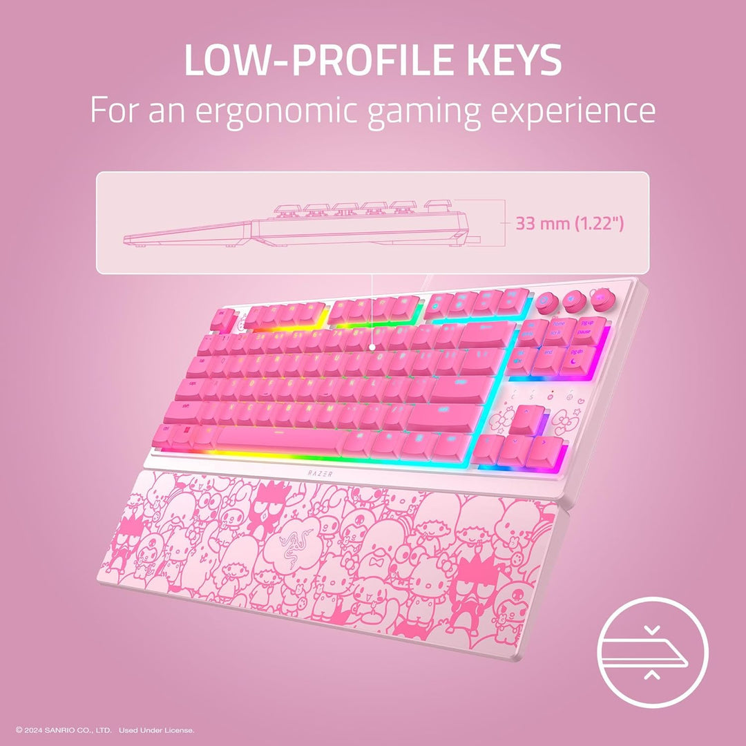 Razer | Ornata V3 TKL Gaming Keyboard: Low-Profile Keys Wired - Hello Kitty & Friends Edition | RZ03-04881900-R3M1