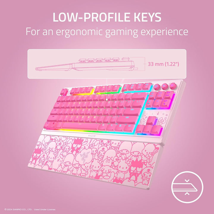 Razer | Ornata V3 TKL Gaming Keyboard: Low-Profile Keys Wired - Hello Kitty & Friends Edition | RZ03-04881900-R3M1