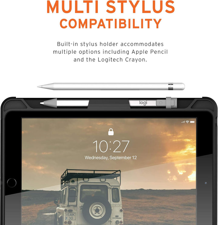 UAG | Scout Rugged Folio Case Black for iPad 10.2 2021 9th Gen/10.2 2020 8th Gen/iPad 10.2 2019 BULK | 12191IB14040