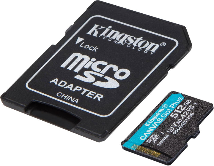 Kingston | MicroSDXC Canvas Go Plus Gen 4 512GB + Adapter 200 MB/s | SDCG4/512GB
