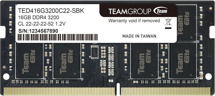 Team Group | Laptop Memory Module Ram 16GB PC4-25600 DDR4 3200MHz SO-DIMM | TED416G3200C22-S01