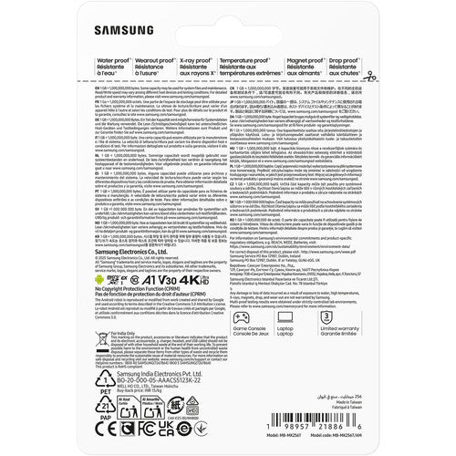 Samsung | P9 Express 256GB 800MB/s MicroSDXC Memory Card | MB-MK256T/AM