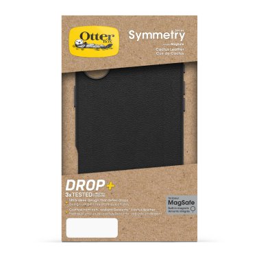 OtterBox | Symmetry Cactus Leather w/MagSafe Case iPhone 16 Plus - Black Noir Ash | 77-96283