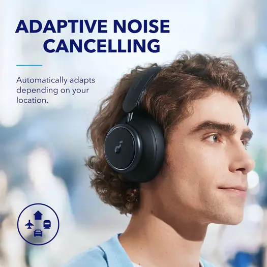 Soundcore by Anker | Space Q45 Over-Ear Noise Cancelling Bluetooth Headphones - Black | A3040Z11-5
