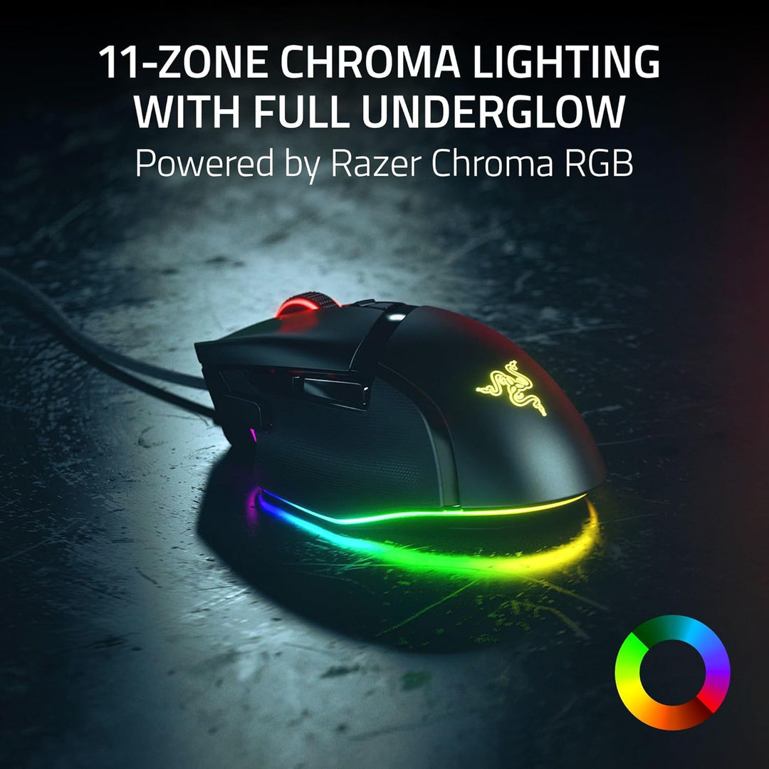 Razer Renewed | Basilisk V3 35k Optical Gaming Mouse with HyperScroll Tilt Wheel Wired - Black |  RZ01-05230100-R3UR