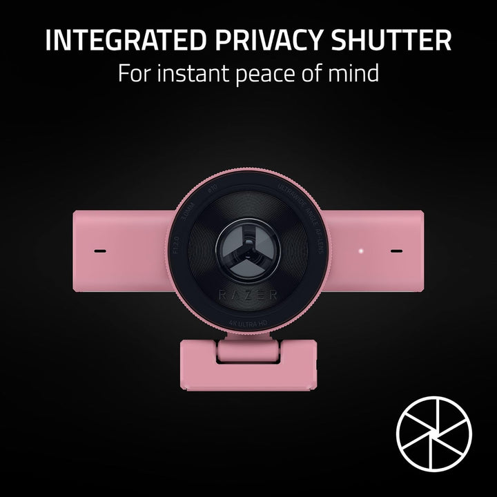 Razer | Kiyo V2 Streaming Webcam: 4K 30 FPS, 1080p 60 FPS AI Powered Auto-Framing Built-in Microphone - Pink | RZ19-05370300-R3U1
