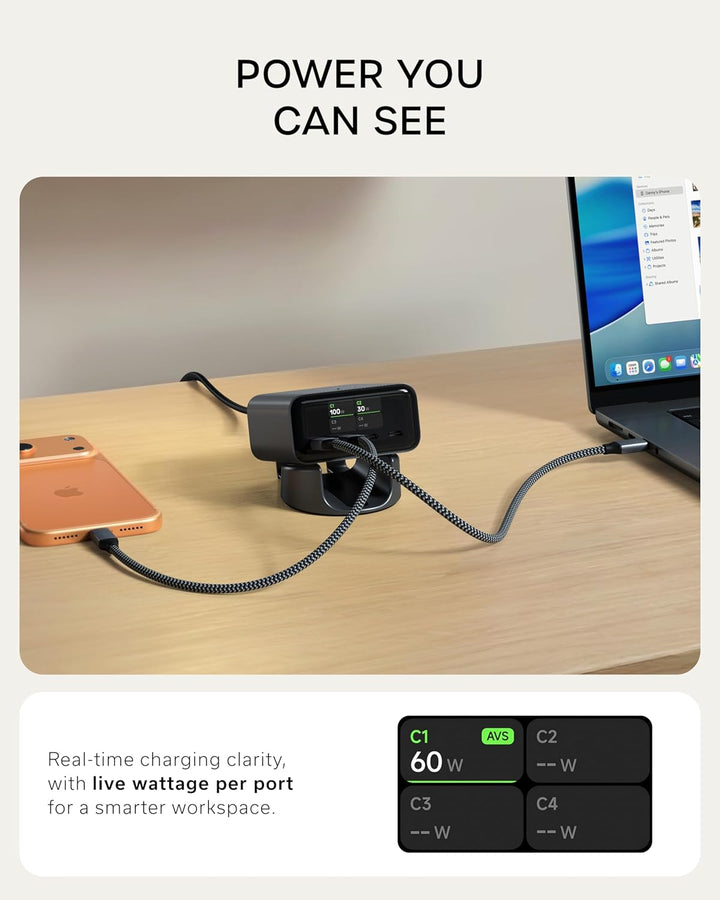 Satechi | ChargeView Desktop Charger PPS 4-Port USB-C for US/EU/UK/ KR/AU 140W - Black | STC4CV140CUS