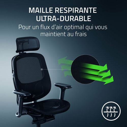 Razer | Fujin Pro Ergonomic Mesh Gaming Chair - Black | RZ38-04940100-R3U1