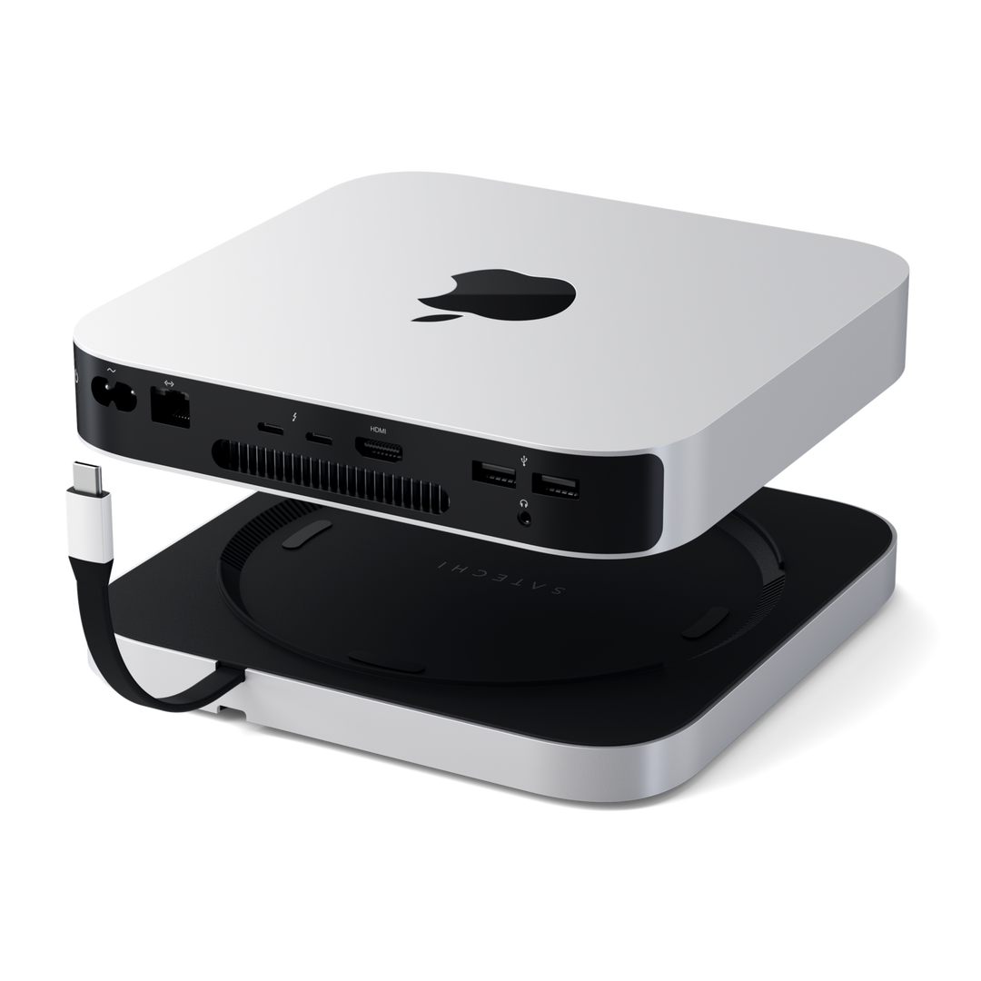 Satechi | Stand & Hub For Mac Mini/Studio With NVMe SSD Enclosure - Silver | STGMMSHS