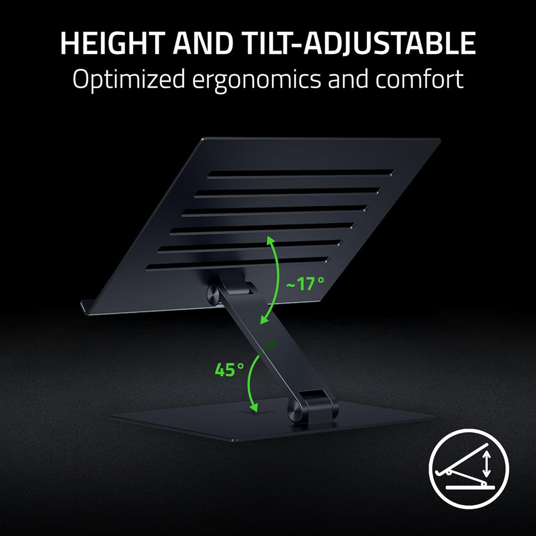 Razer | Adjustable Aluminum Laptop Stand for up to 18" Vented - Black | RC21-02330100-R3U1