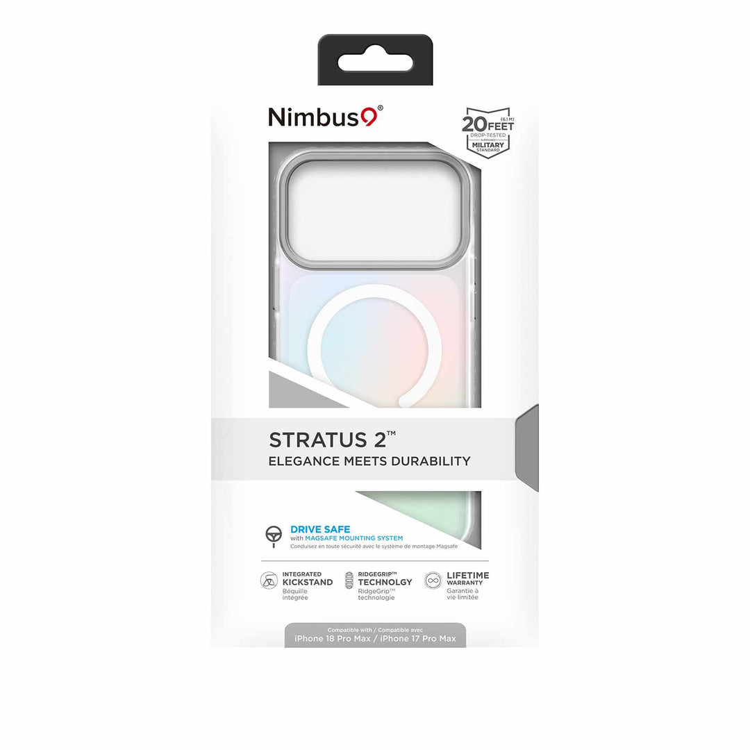 Nimbus9 | Stratus 2 MagSafe Case iPhone 18 Pro Max /17 Pro Max with Kickstand - Frost | N9S2IPH18PMXFR