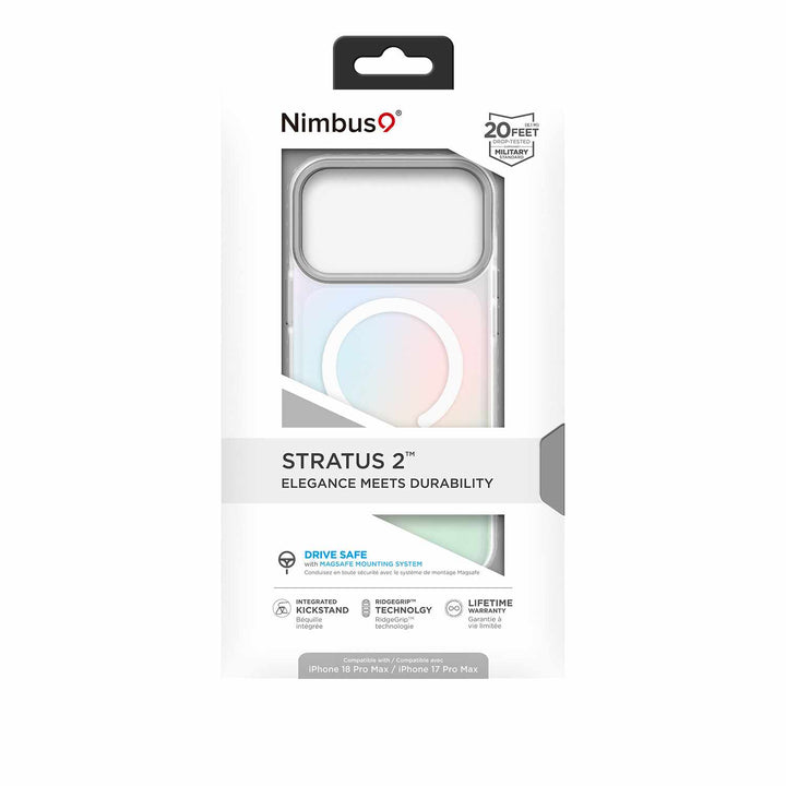 Nimbus9 | Stratus 2 MagSafe Case iPhone 18 Pro Max /17 Pro Max with Kickstand - Frost | N9S2IPH18PMXFR