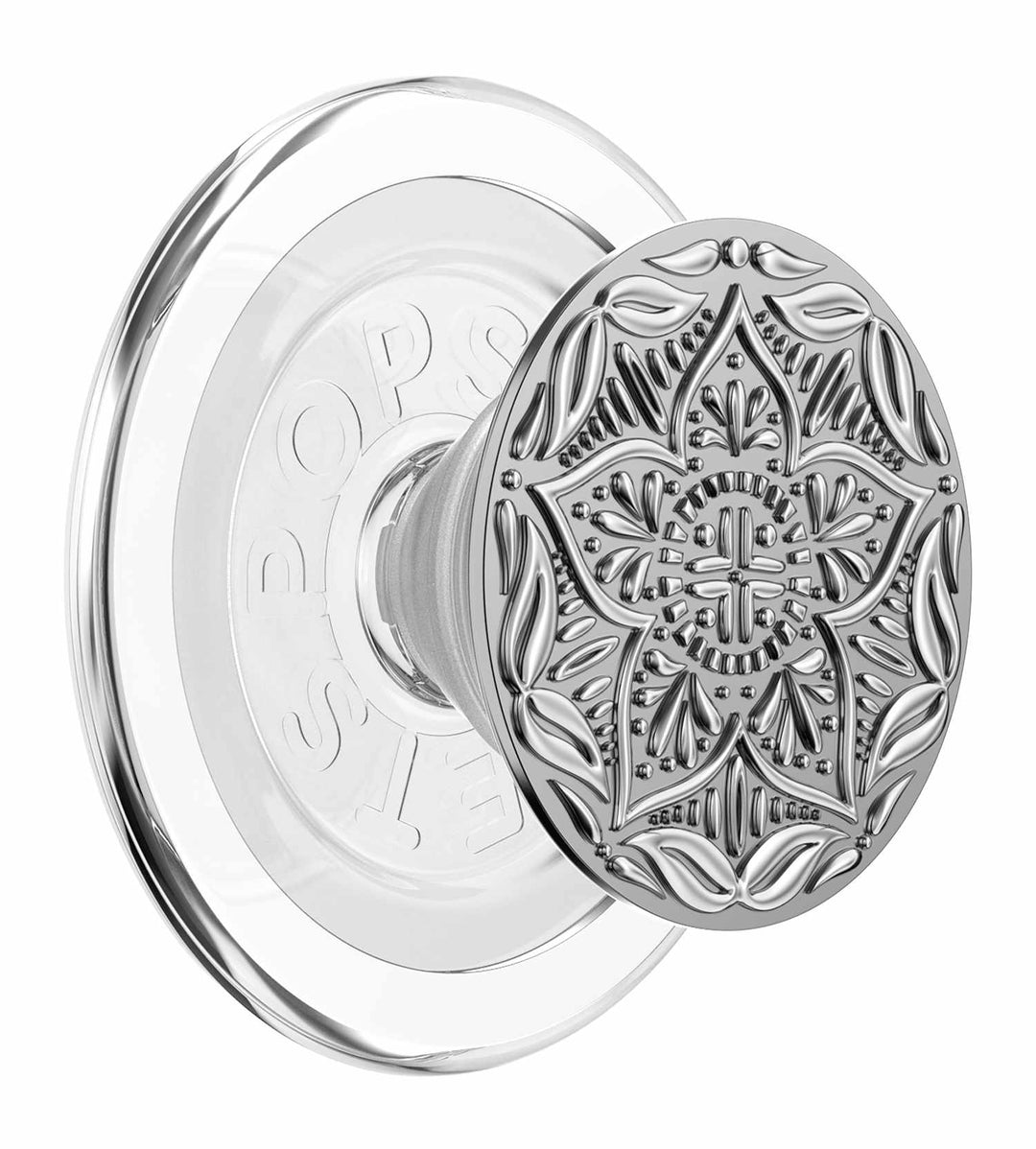 //// Popsockets | PopGrip for MagSafe Round with Adapter Ring Enamel Silver Mandala | 123-0554
