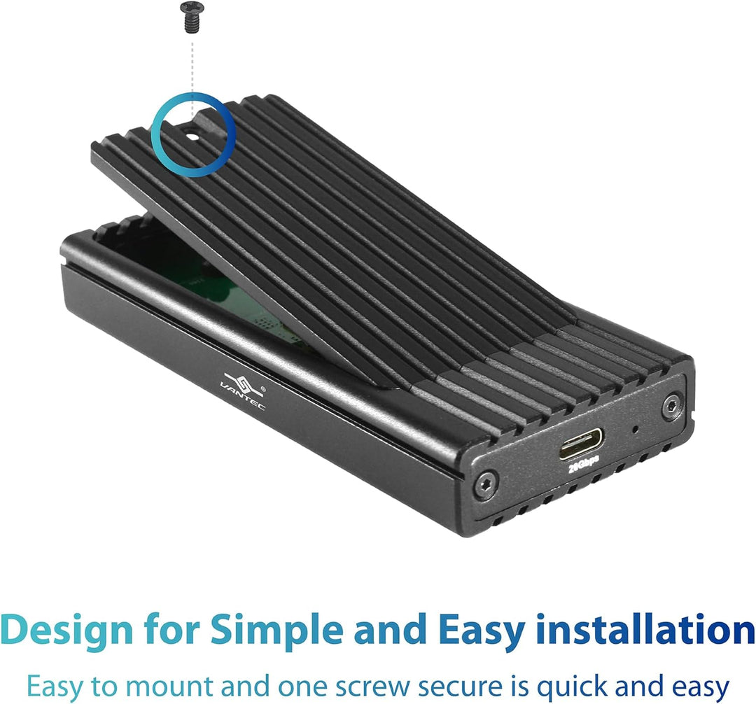 Vantec | M.2 NVMe SSD to USB 3.2 Gen2x2 20G Type-C Enclosure | NST-230C3-BK