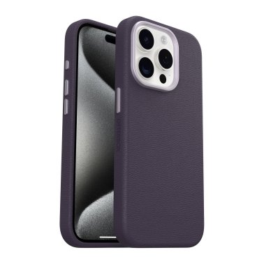 Otterbox | Symmetry Cactus Leather w/MagSafe case iPhone 15 Pro - Purple (Plum Luxe) | 15-12619