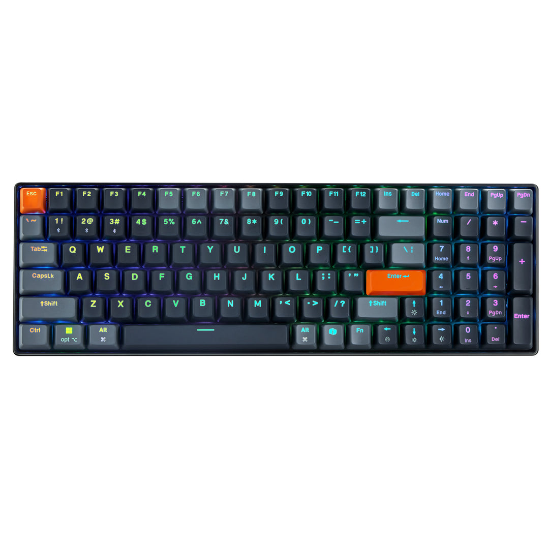 Adesso | Illuminated Mechanical VIA Compact Keyboard With CoPilot Ai Hotkey Wired/Wireless/Bluetooth Multi-OS - Black | EASYTOUCH 1200