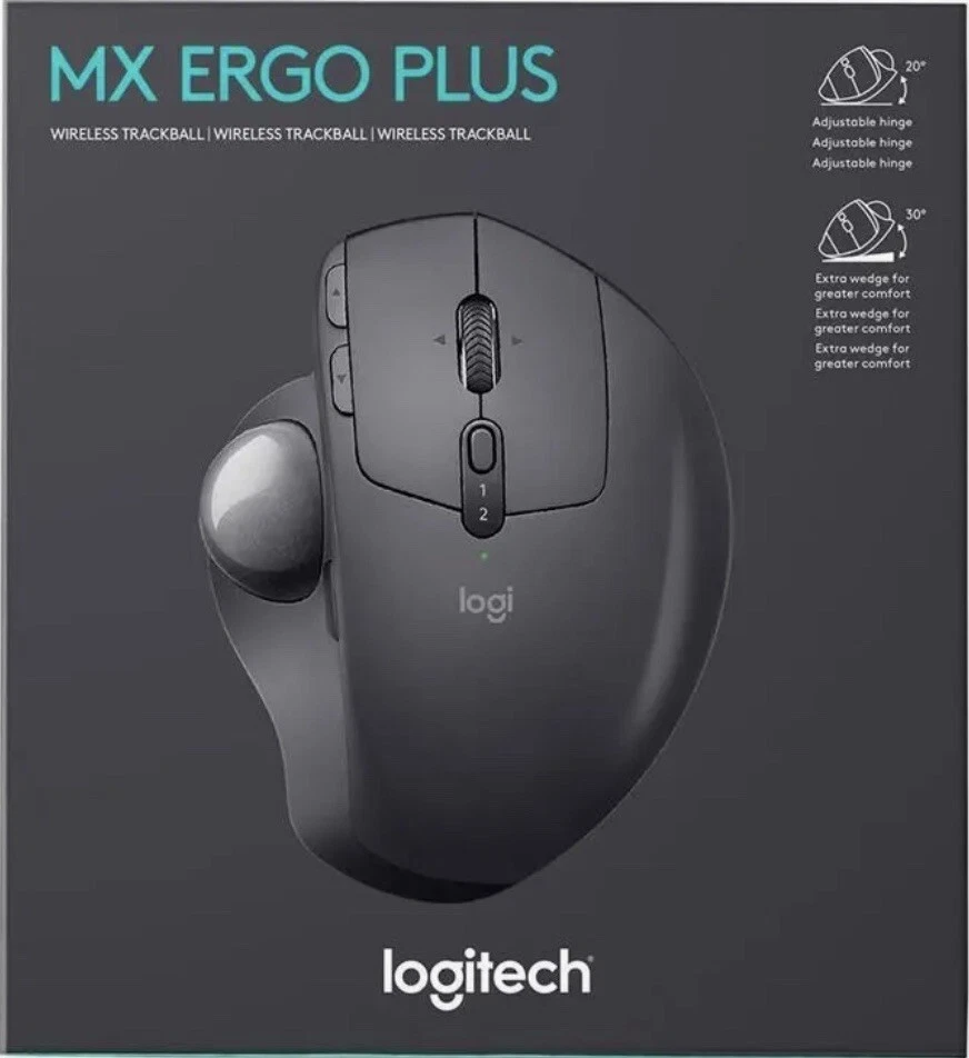 Logitech | MX ERGO Plus Wireless Trackball Mouse - Black | 910-005178