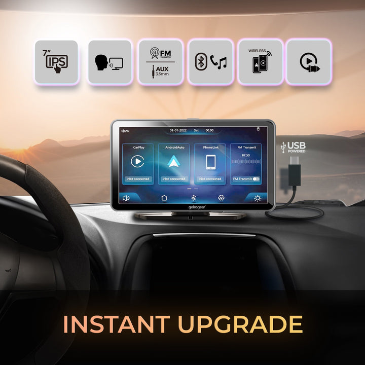 myGEKOgear | Orbit C110 7in. Display for Apple CarPlay Android Auto with Dual Dash Cam, Back Up Camera - Black | 15-12812