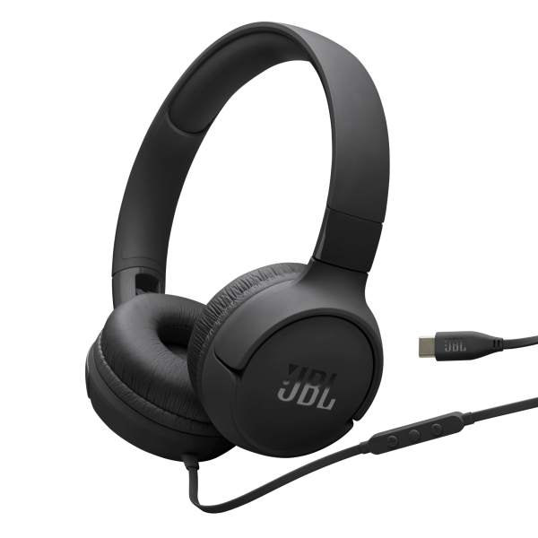 //// JBL | Tune 520C USB-C Wired On Ear Headphones - Black | JBLT520CBLKAM