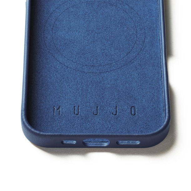 Mujjo | Full Leather w/MagSafe Case iPhone 16 Pro - Monaco Blue | 15-13830